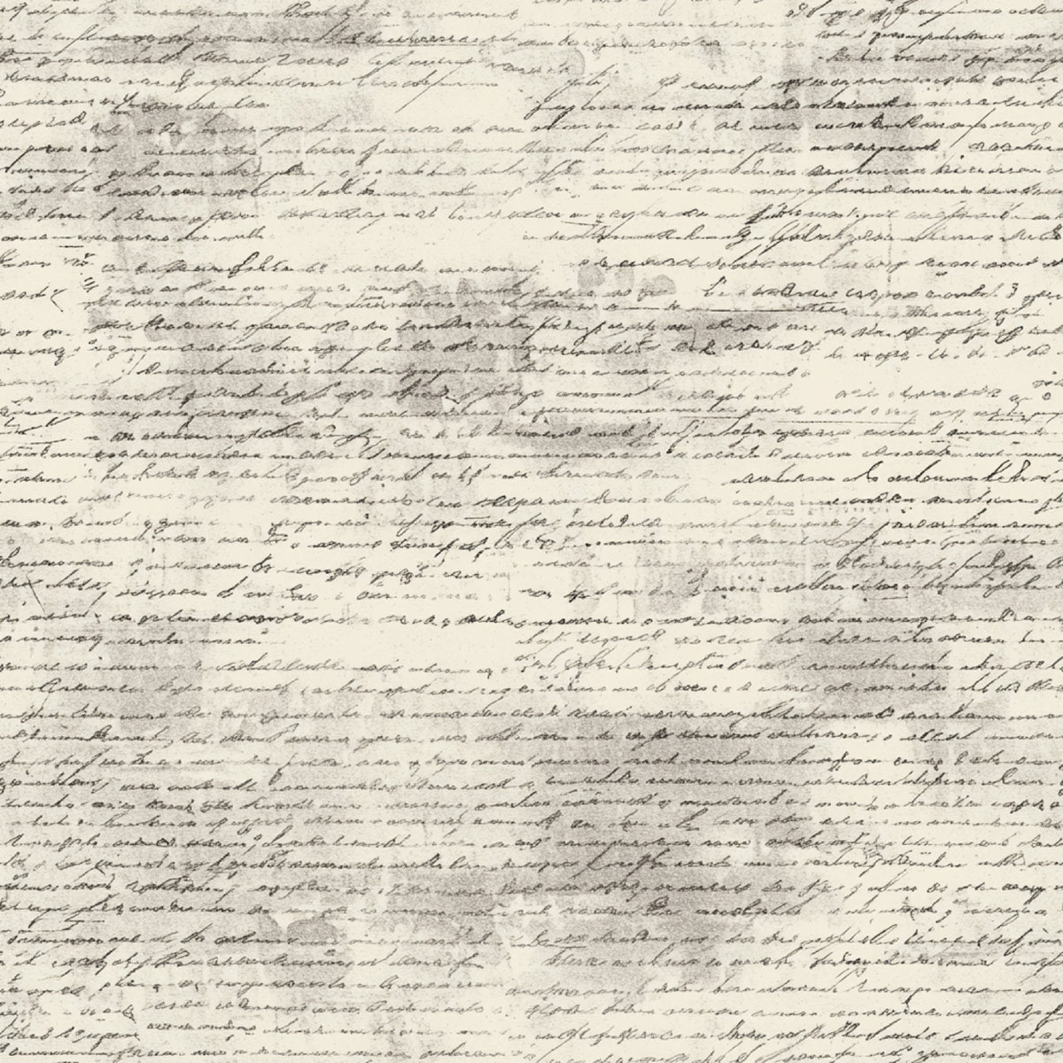 Gray Vintage Handwritten Letters Pattern 8 Quilting Cotton Fabric