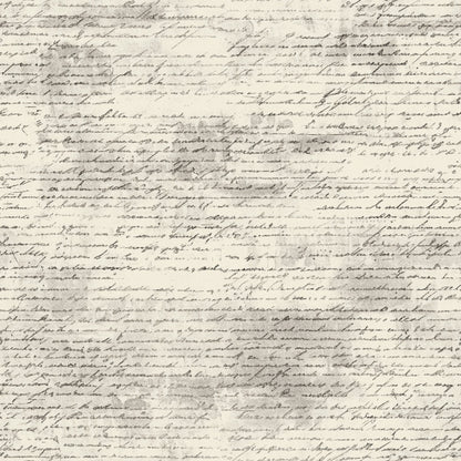 Gray Vintage Handwritten Letters Pattern 8 Quilting Cotton Fabric