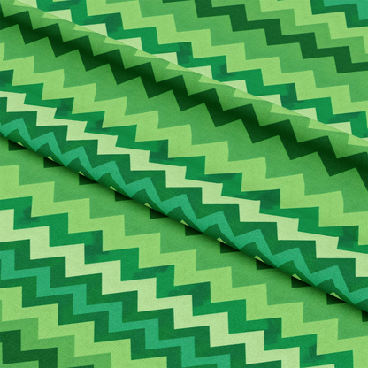 Green Chevron Pattern Quilting Cotton Fabric