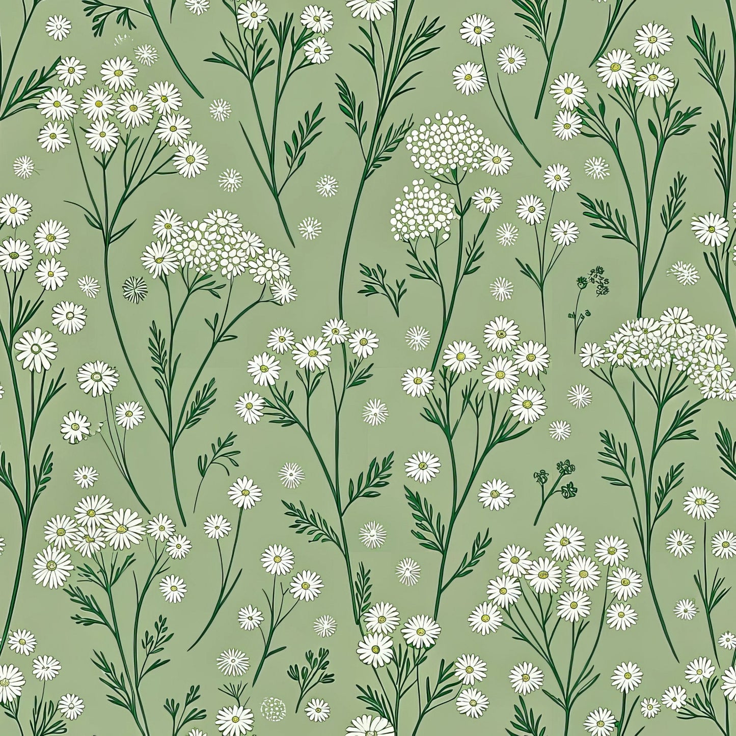 Green Farmhouse Pattern 1 Quilting Cotton Fabric