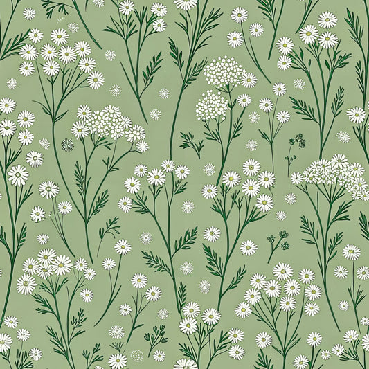 Green Farmhouse Pattern 1 Quilting Cotton Fabric