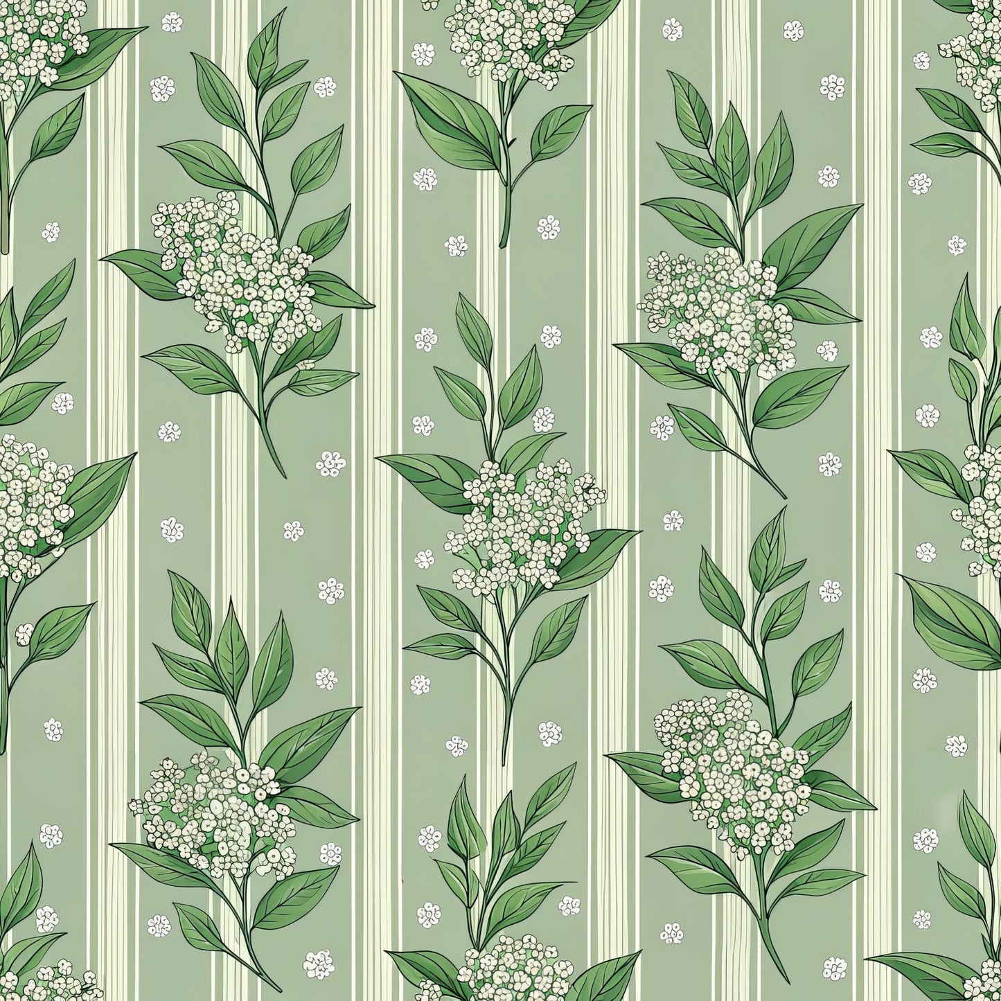 Green Farmhouse Pattern 10 Quilting Cotton Fabric