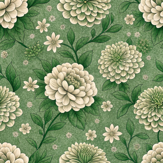 Green Farmhouse Pattern 13 Quilting Cotton Fabric