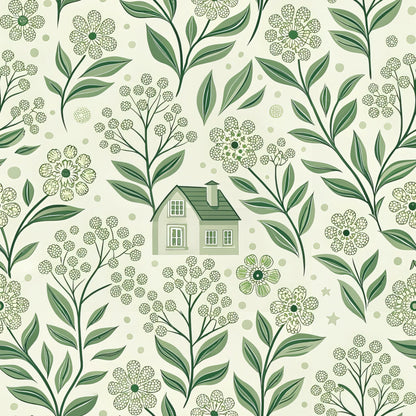 Green Farmhouse Pattern 14 Quilting Cotton Fabric