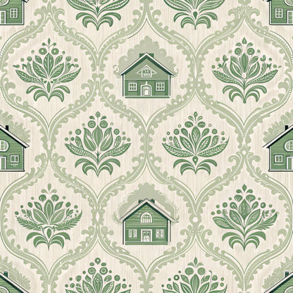 Green Farmhouse Pattern 6 Quilting Cotton Fabric