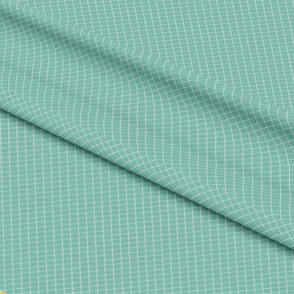 Grid Mint Quilting Cotton Fabric