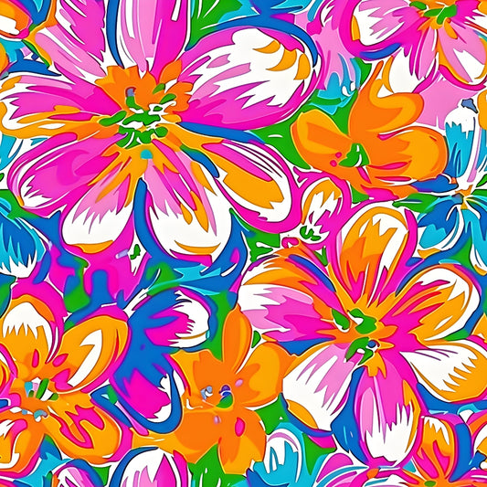 Groovy Lilly Pulitzer Hippie Pattern 1 Quilting Cotton Fabric