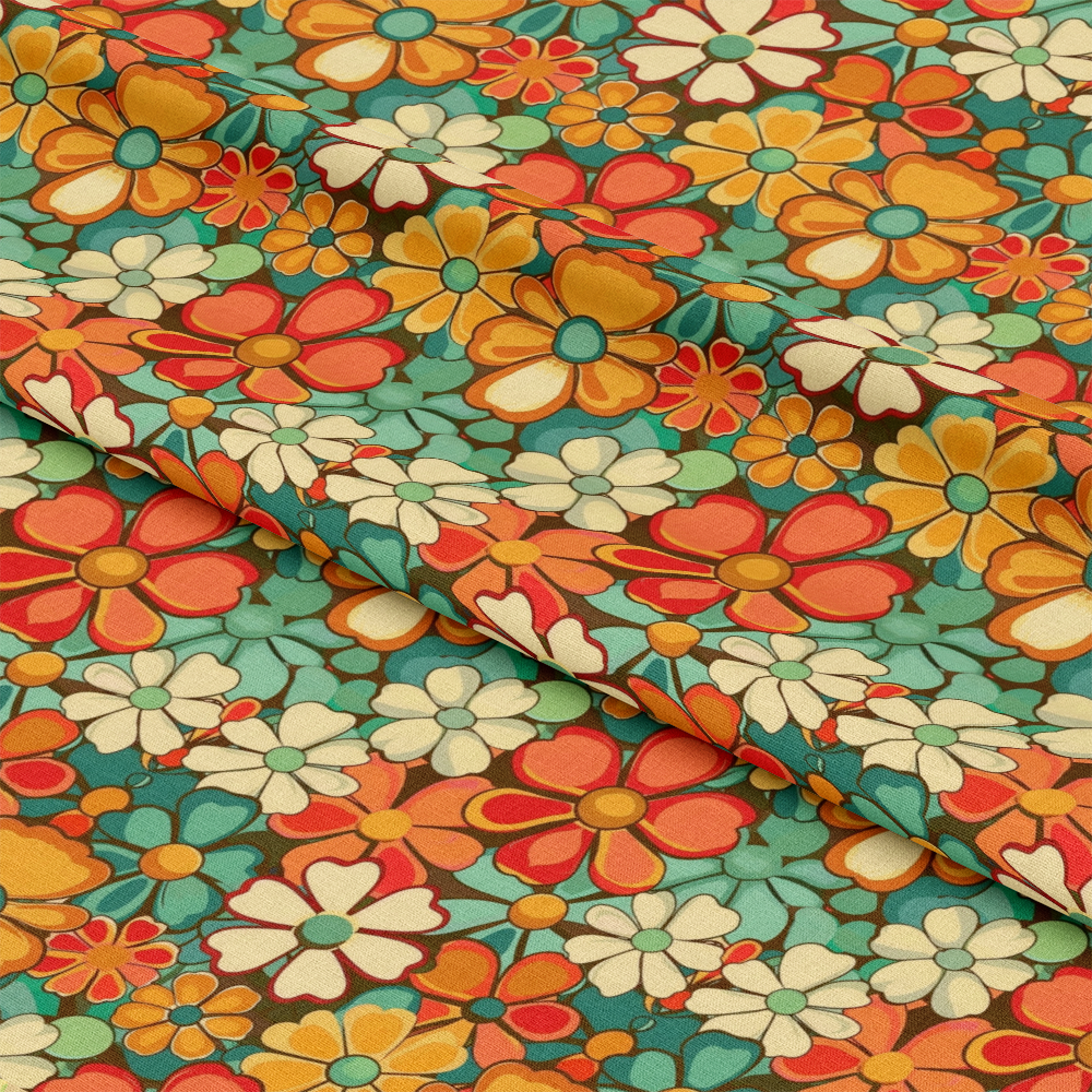 Groovy Spring Florals Pattern 1 Quilting Cotton Fabric