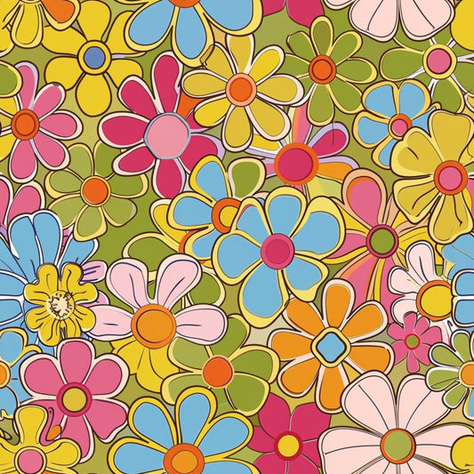 Groovy Spring Florals Pattern 12 Quilting Cotton Fabric