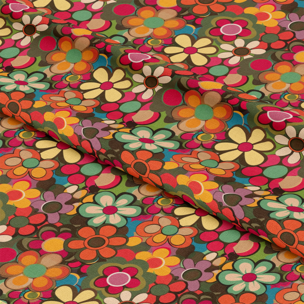 Groovy Spring Florals Pattern 2 Quilting Cotton Fabric