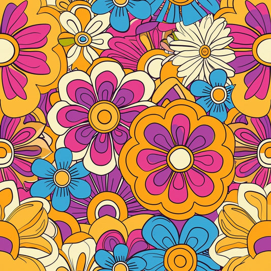 Groovy Spring Florals Pattern 26 Quilting Cotton Fabric