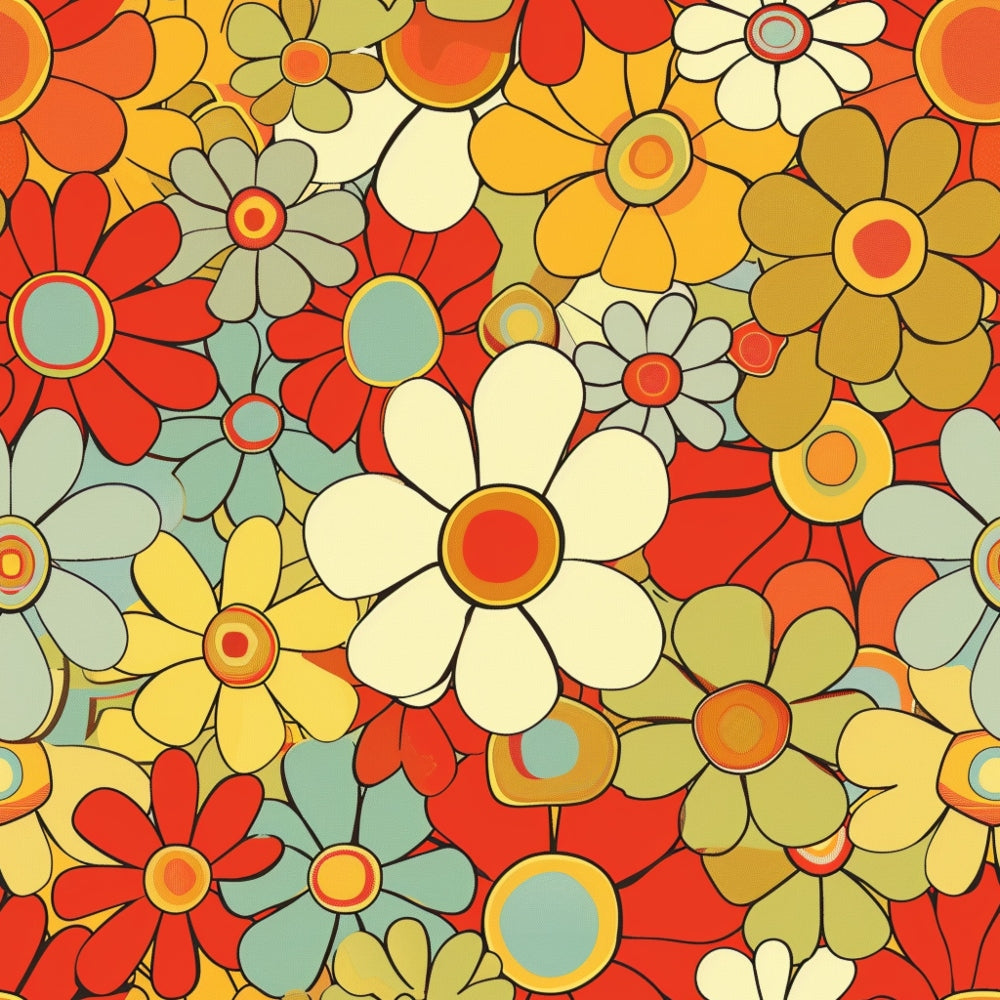 Groovy Spring Florals Pattern 3 Quilting Cotton Fabric