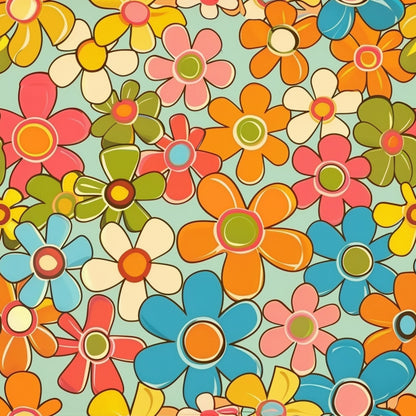 Groovy Spring Florals Pattern 4 Quilting Cotton Fabric