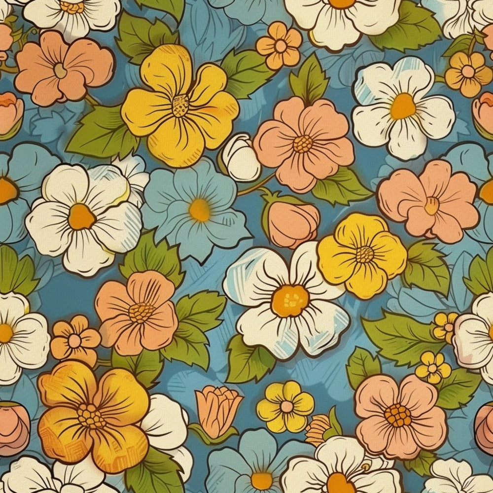 Groovy Spring Florals Pattern 6 Quilting Cotton Fabric