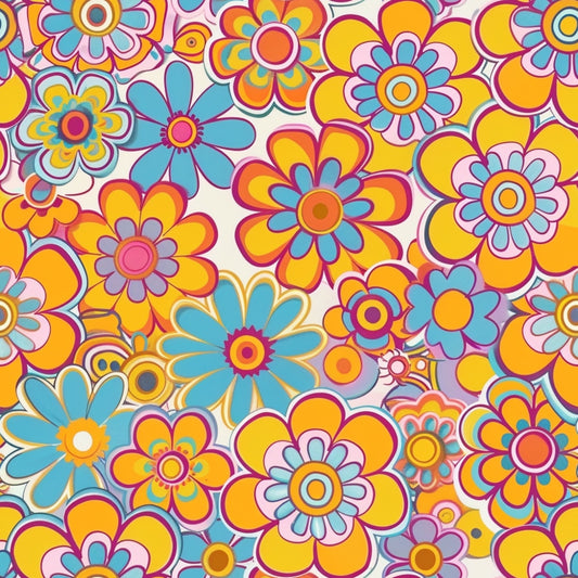 Groovy Spring Florals Pattern 8 Quilting Cotton Fabric