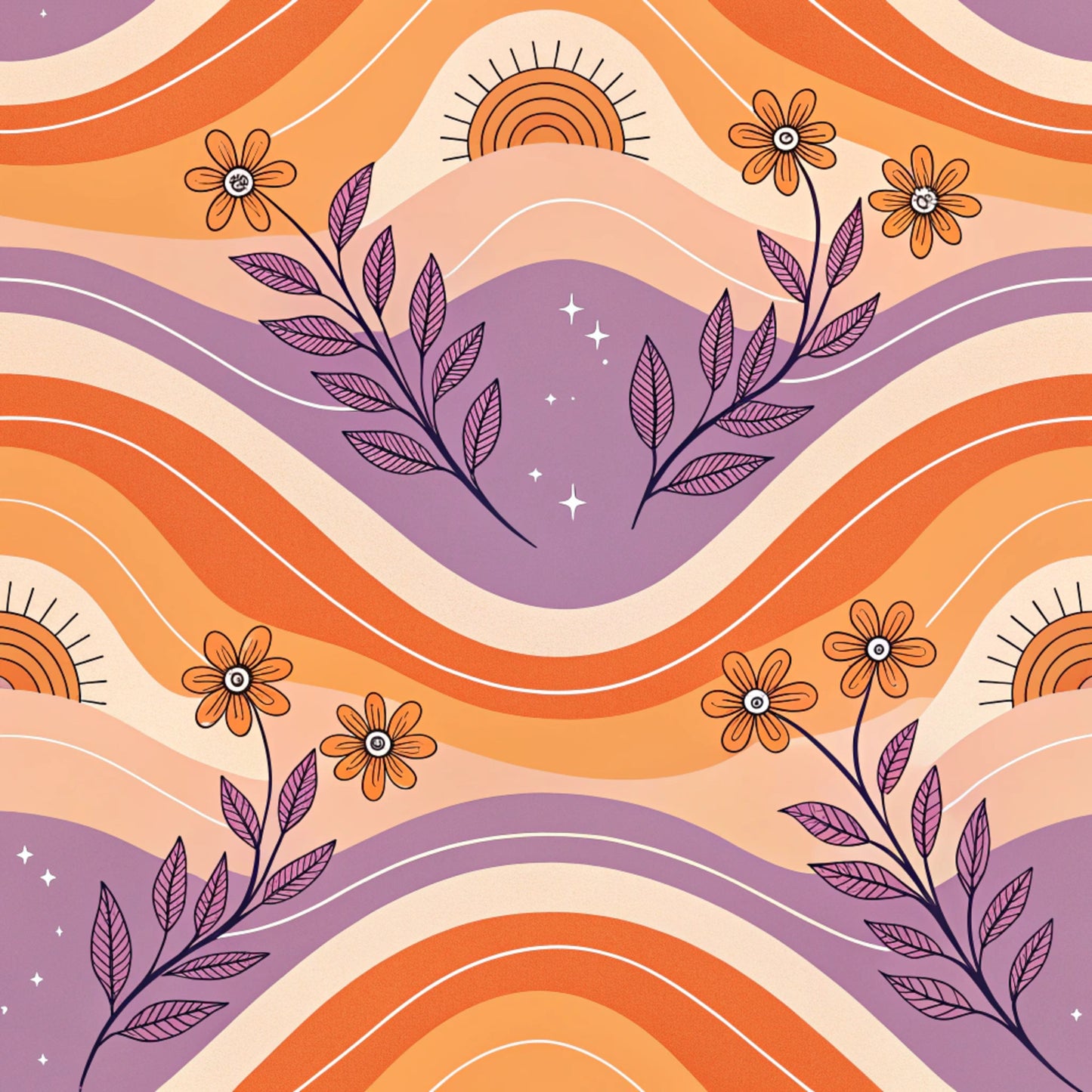 Groovy Time Pattern 13 Quilting Cotton Fabric