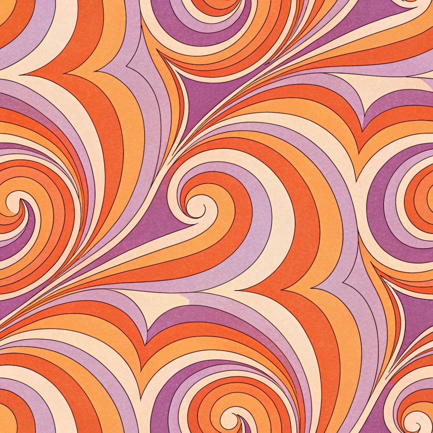 Groovy Time Pattern 1 Quilting Cotton Fabric