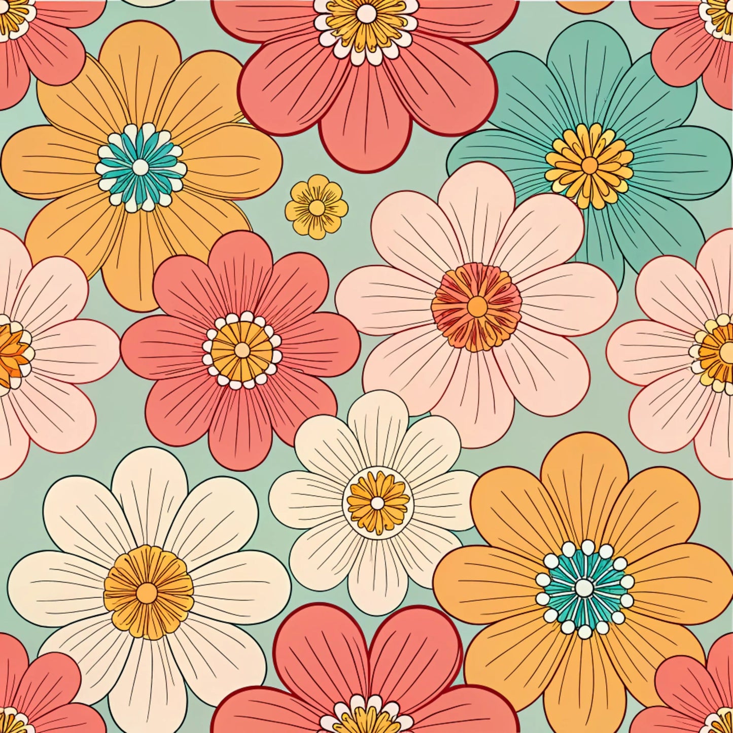Groovy Time Pattern 25 Quilting Cotton Fabric