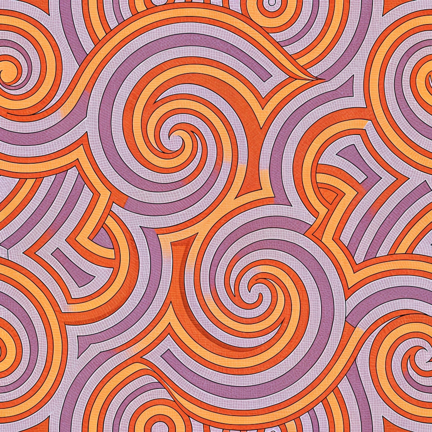 Groovy Time Pattern 4 Quilting Cotton Fabric