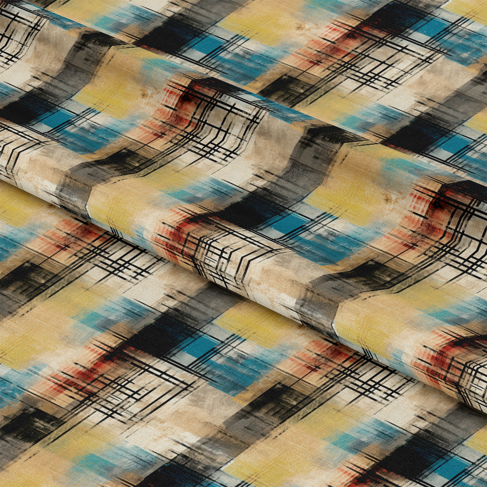 Grunge Plaid Pattern 10 Quilting Cotton Fabric