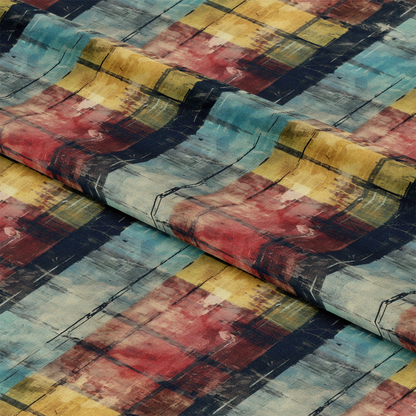 Grunge Plaid Pattern 11 Quilting Cotton Fabric