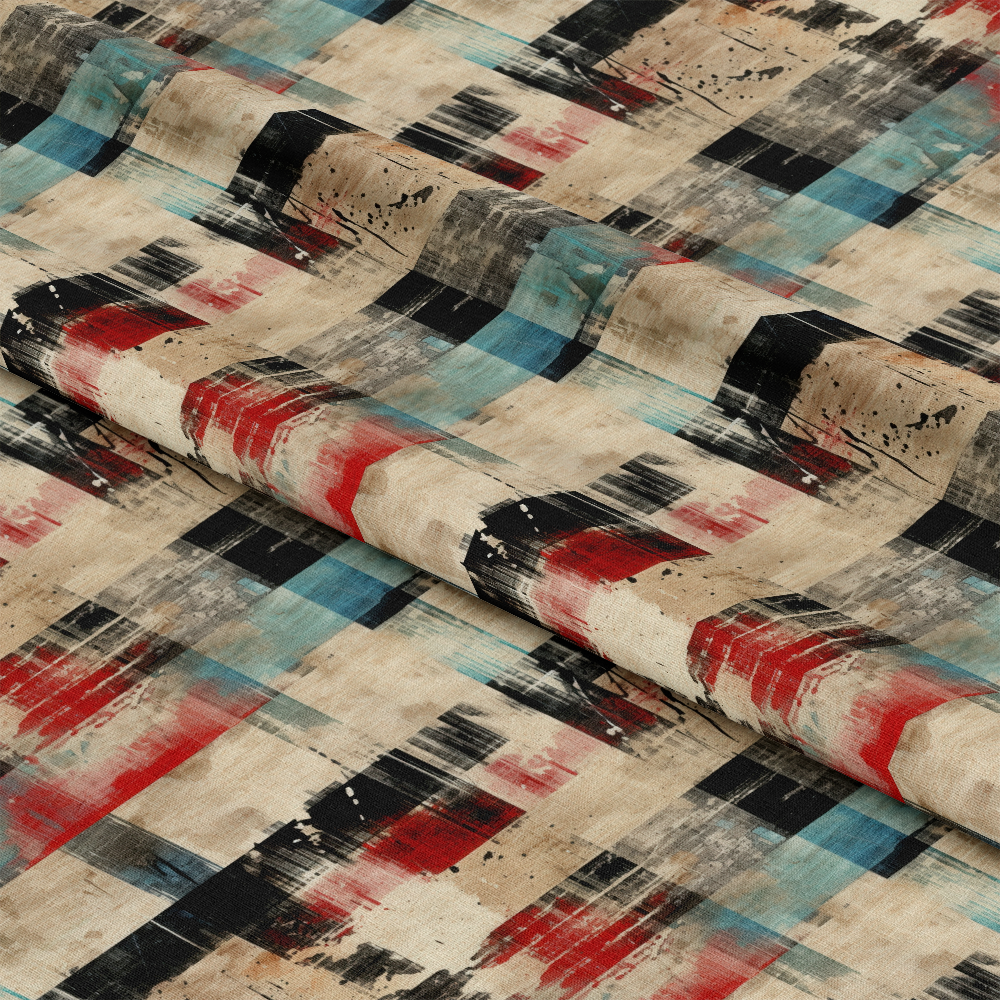 Grunge Plaid Pattern 2 Quilting Cotton Fabric