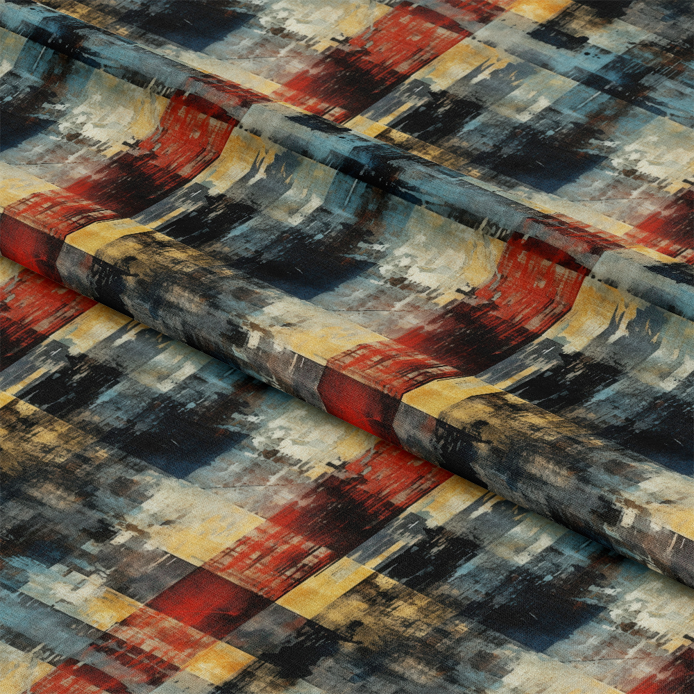 Grunge Plaid Pattern 3 Quilting Cotton Fabric