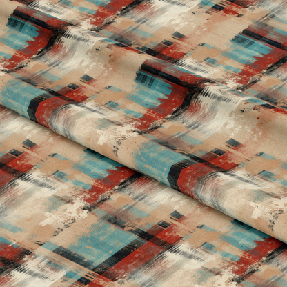 Grunge Plaid Pattern 7 Quilting Cotton Fabric