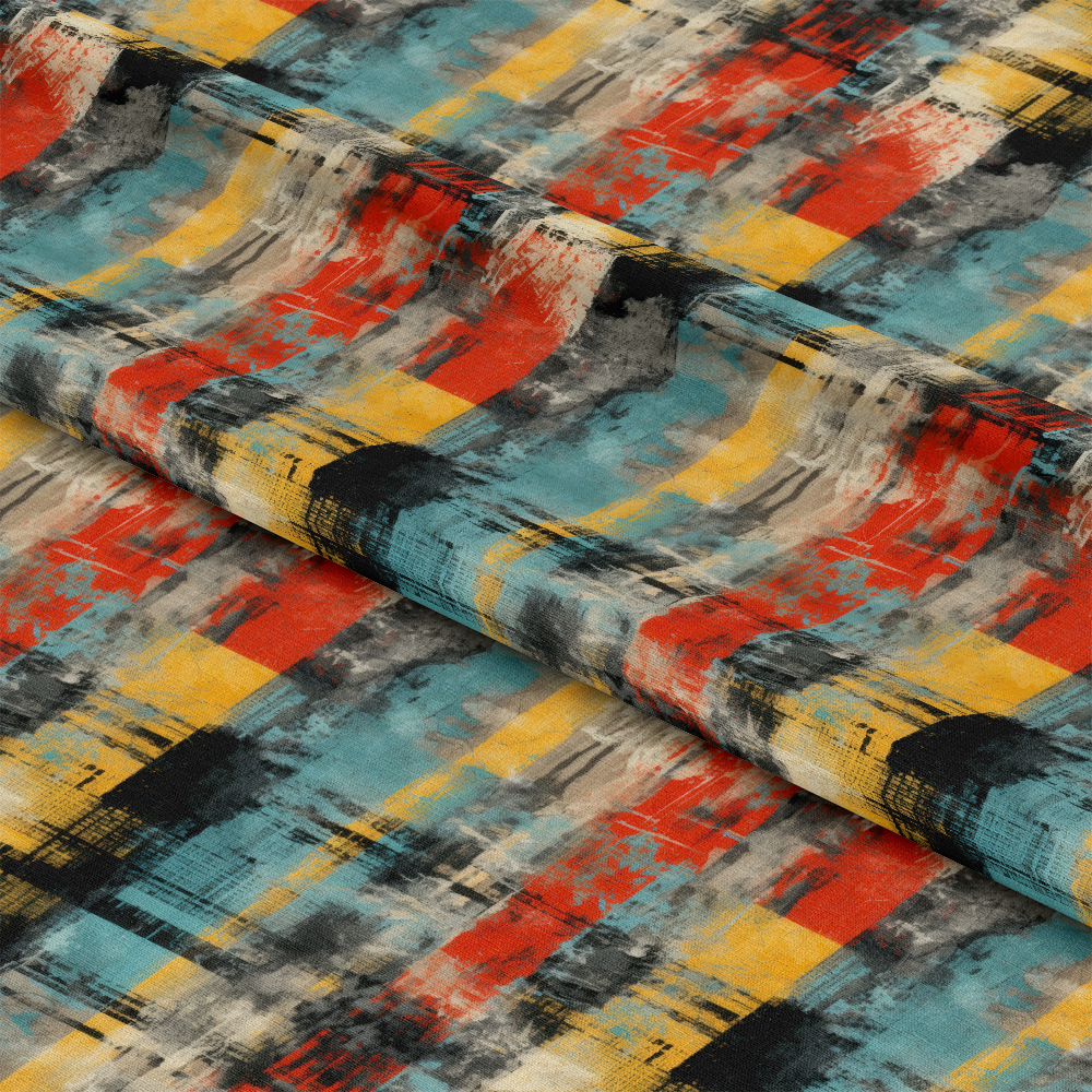 Grunge Plaid Pattern 9 Quilting Cotton Fabric