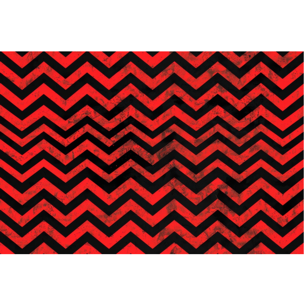 Grunge Red and Black Chevron Pattern Quilting Cotton Fabric