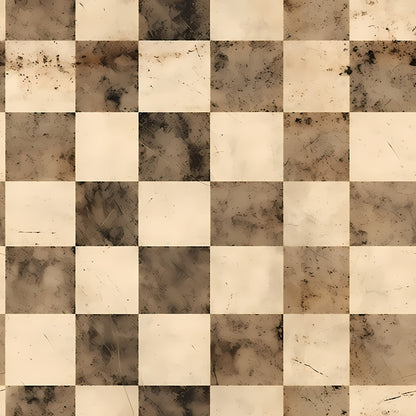 Grunge Chessboard Pattern 1 Quilting Cotton Fabric