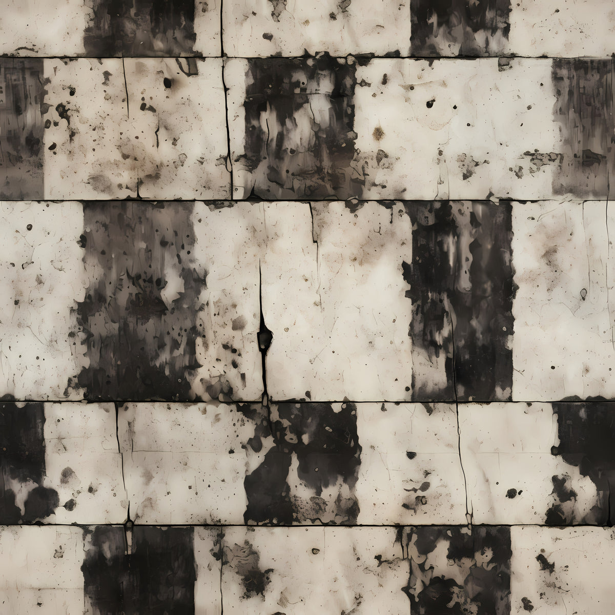 Grunge Chessboard Pattern 3 Quilting Cotton Fabric
