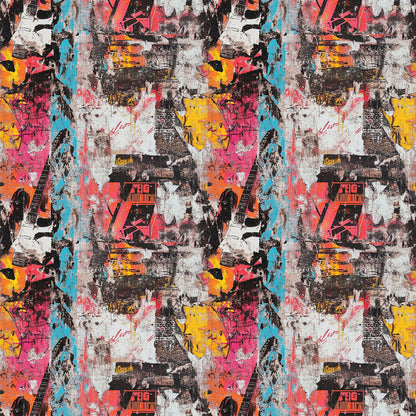 Grunge Rock Guitar Pattern 3 Quilting Cotton Fabric