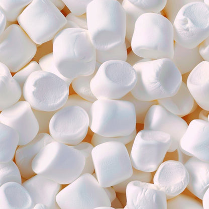 white marshmallows, mini marshmallows, candy pattern, sweet treats, confectionery design, puffy white, soft texture, food fabric, snack motif, quilting cotton, fabric panel, realistic photography, dessert theme, bakery supplies, s'mores ingredients, camping treats, white on orange, candy shop, miniature food, scattered pattern