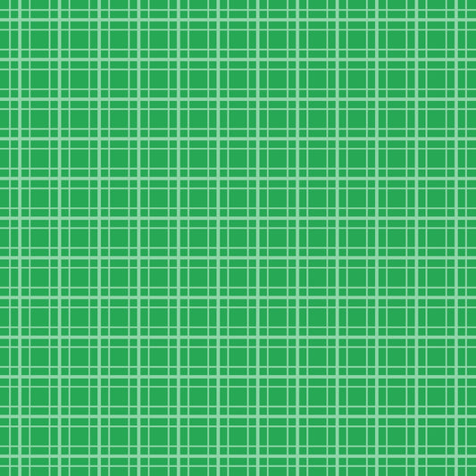 A pattern of green and white intersecting lines forming a grid on a green background.