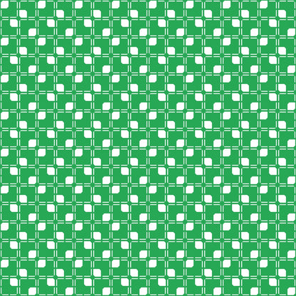 green, white, geometric pattern, squares, grid design, repeating motif, quilting cotton, fabric panel, halloween basics, seasonal fabric, craft fabric, sewing material, patchwork design, tessellation, retro style, mod pattern, two-tone design, angular shapes, uniform pattern, structured layout