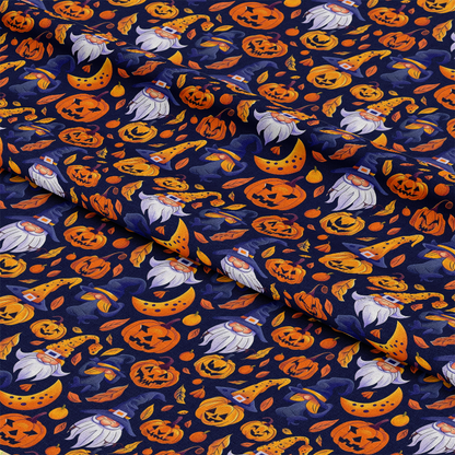 Halloween Cartoon Gnomes Quilting Cotton Fabric