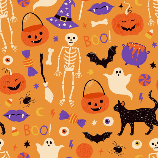 Halloween City Pattern 12 Quilting Cotton Fabric