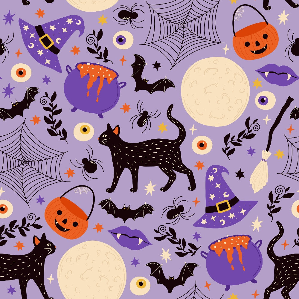 Halloween City Pattern 4 Quilting Cotton Fabric