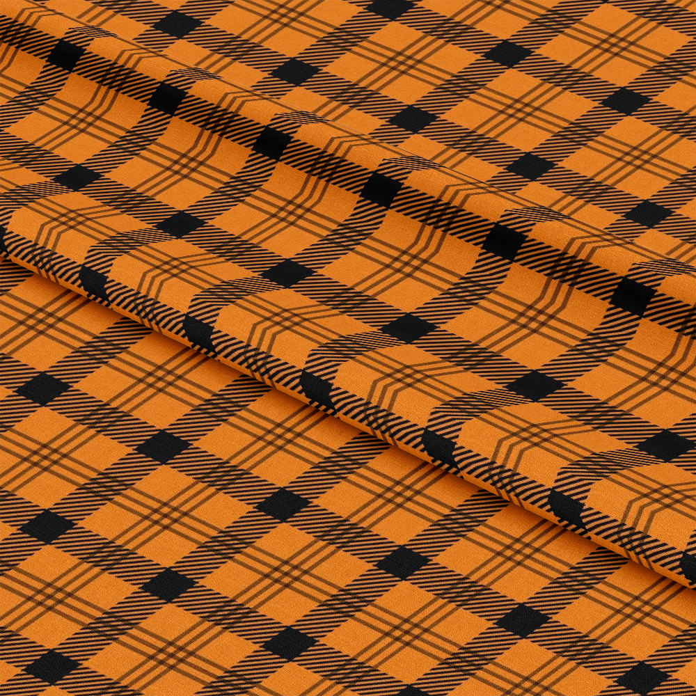 Halloween Plaid Pattern 12 Quilting Cotton Fabric