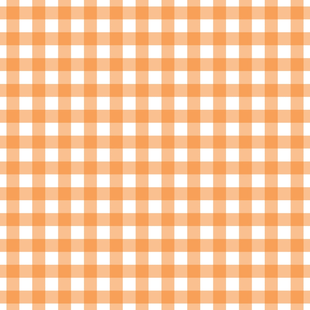 Orange and white gingham pattern with evenly spaced squares.