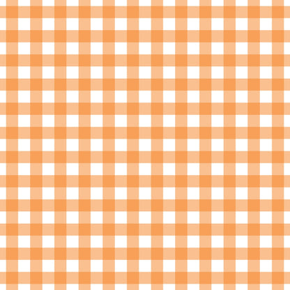 Orange and white gingham pattern with evenly spaced squares.