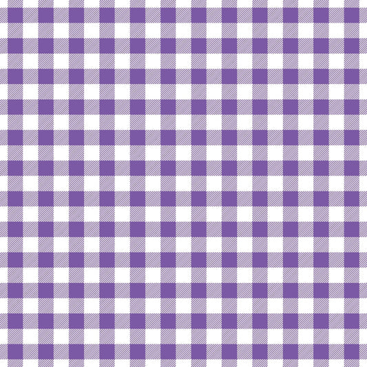 Pattern of purple and white checkered squares in a grid formation.