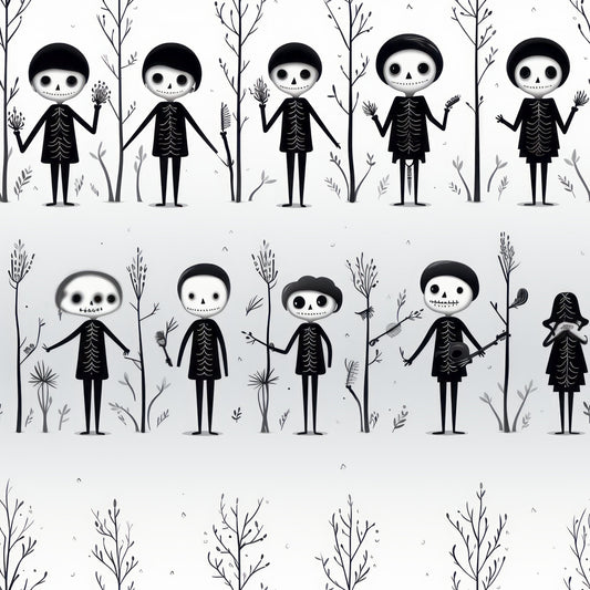Halloween Skeleton Pattern 1 Quilting Cotton Fabric