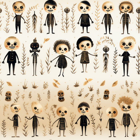Halloween Skeleton Pattern 11 Quilting Cotton Fabric