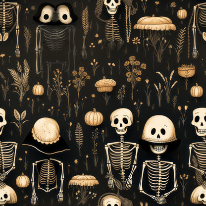 Halloween Skeleton Pattern 12 Quilting Cotton Fabric