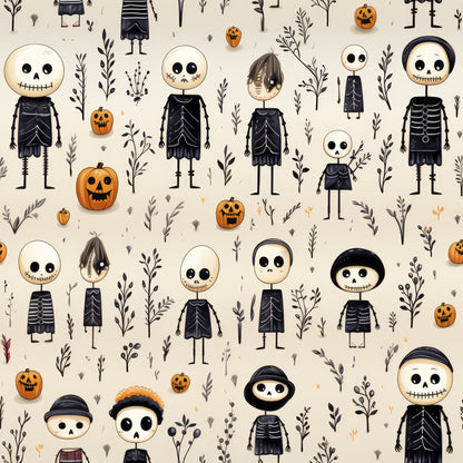 Halloween Skeleton Pattern 18 Quilting Cotton Fabric