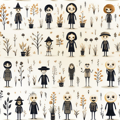 Halloween Skeleton Pattern 21 Quilting Cotton Fabric