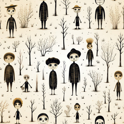 Halloween Skeleton Pattern 26 Quilting Cotton Fabric
