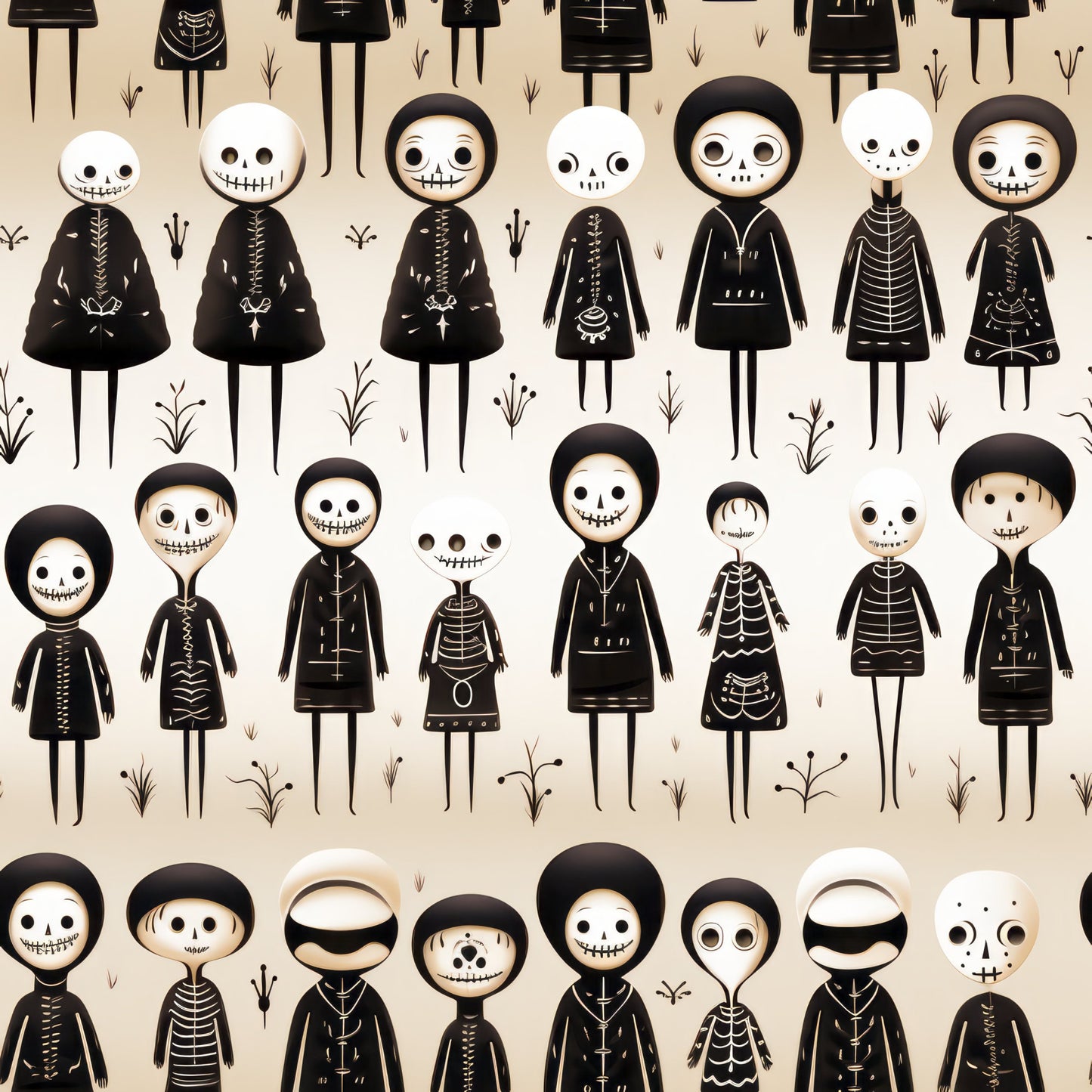 Halloween Skeleton Pattern 28 Quilting Cotton Fabric